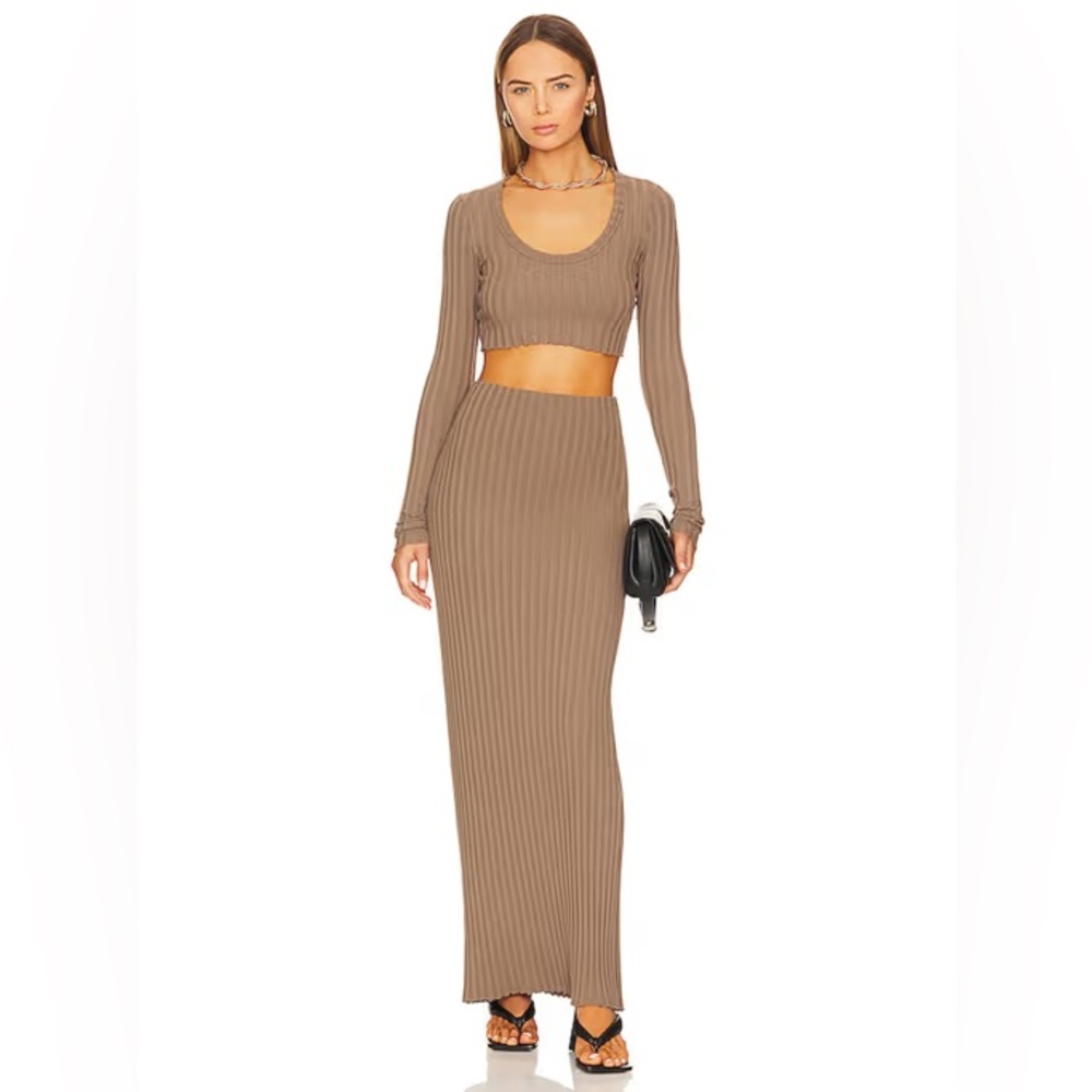 COTTON CITIZEN Capri Crop Long Sleeve Top and maxi skirt set MsRP$335 NWOT